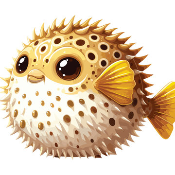 recommend clip art: Cute Puffer Fish Vector Cartoon illustration