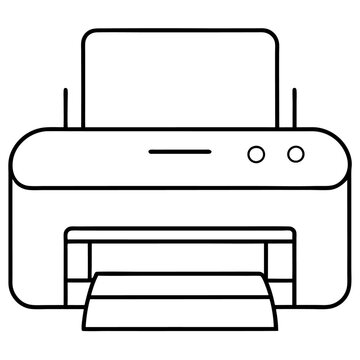 recommend clip art: printer outline coloring book page line art illustration digital drawing