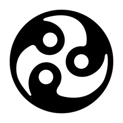 A filled icon of gankyil tibetan symbol 