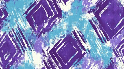 Sky Tribal Pattern Brush Print Aqua Smudge Patterns Sea Watercolor Brush Stroke Texture Seamless Patterns Violet Ethnic Design