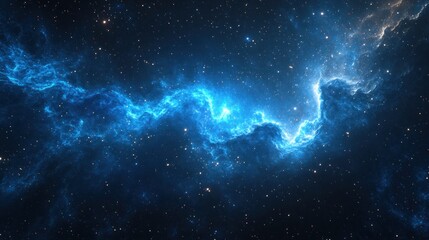 Cosmic Nebula in a Starry Night
