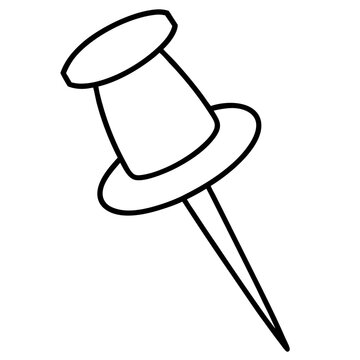 recommend clip art: pushpin outline coloring book page line art illustration digital drawing