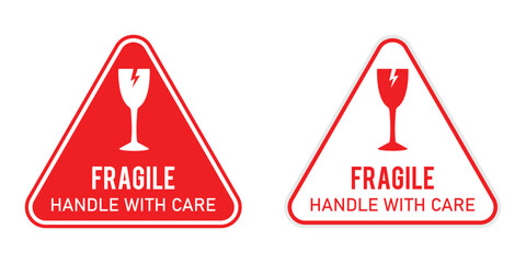 Fragile glass icon representing products that require careful handling due to delicate materials. Isolated on white background in eps 10.