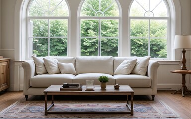 Fototapeta premium Modern luxury living room with elegant decor and minimalistic design..