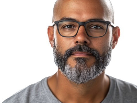 a man with a beard and glasses