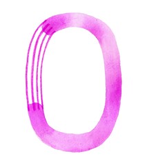Charming pink watercolor uppercase letter "O" with soft pastel gradients. Ideal for feminine design themes, creative branding, and personalized stationery.