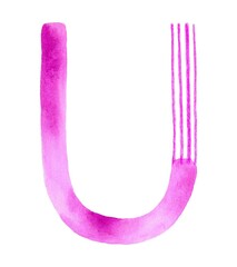 Handcrafted watercolor uppercase letter 