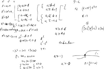 Equation solution. Equation in algebra. Vector illustration.