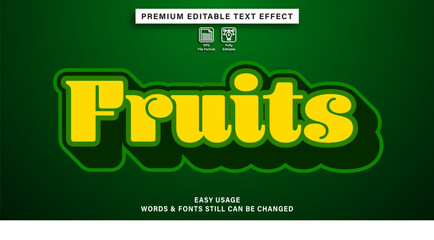 editable text effect fruits style