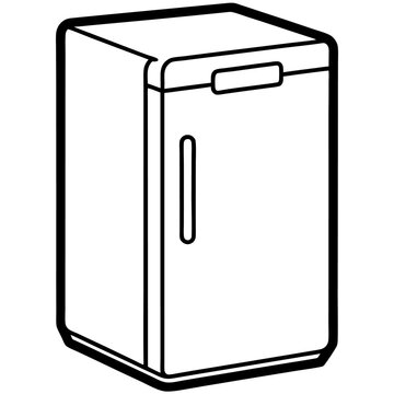 recommend clip art: refrigerator outline coloring book page line art illustration digital drawing