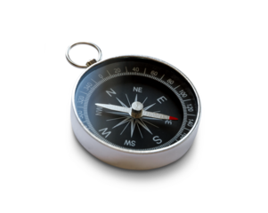 Compass with shadow isolated on transparent background