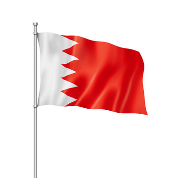 Bahrain flag isolated on white
