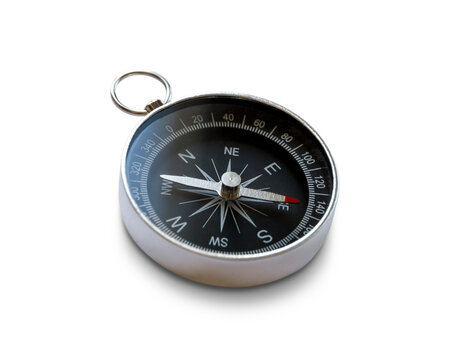 Compass with shadow isolated on transparent background
