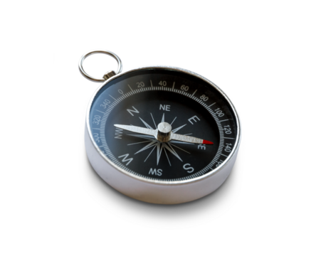 Compass with shadow isolated on transparent background - Powered by Adobe
