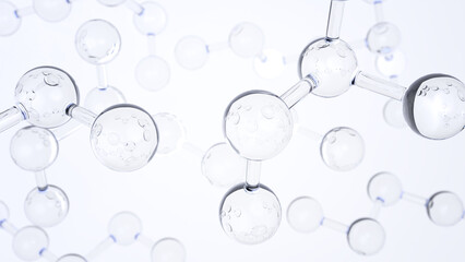 Molecules. Molecular Structure. Scientific background. 3d illustration.