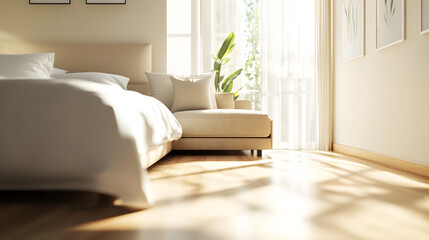 A modernism interior design of a cozy bedroom