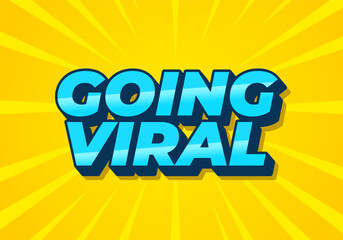Going viral. Text effect in 3D style with modern colors
