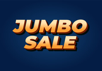 Jumbo sale. Text effect in modern colors with 3D style