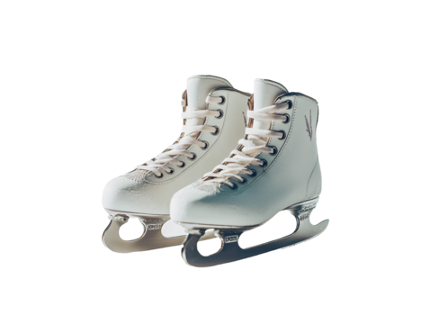 a pair of white ice skates