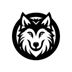 simple wolf head vector logo design