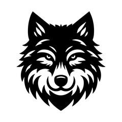 simple wolf head vector logo design