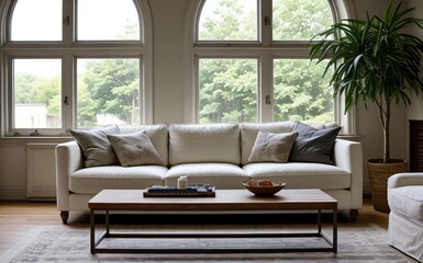 Fototapeta premium Modern luxury living room with elegant decor and minimalistic design..