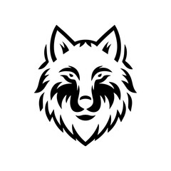 simple wolf head vector logo design