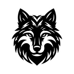 Fototapeta premium simple wolf head vector logo design