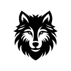 Fototapeta premium simple wolf head vector logo design