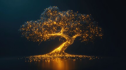 Obraz premium Tree of Success with Branches Made of Achievement and Growth Symbols