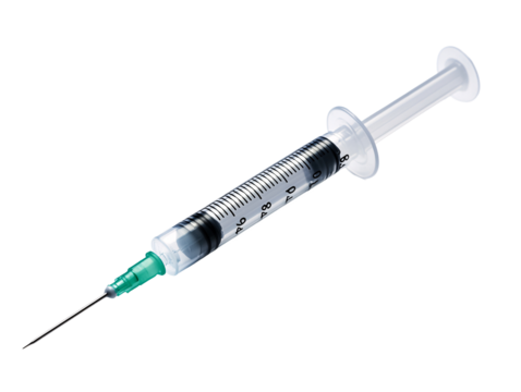 a close-up of a syringe