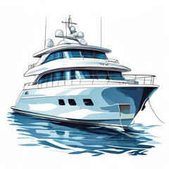 Fototapeta premium the AI Image Generator, Yacht Sailing in Exotic Waters