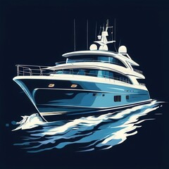 Fototapeta premium the AI Image Generator, Yacht Sailing in Exotic Waters