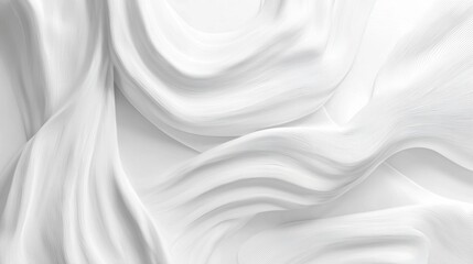 Flowing White Fabric Texture with Elegant Curves and Waves