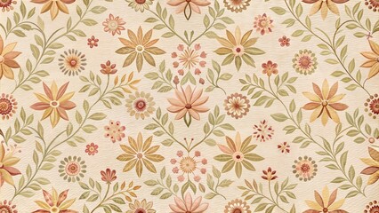 Seamless classic plant seamless pattern on beige background.Floral delicate pattern for wallpaper,backgrounds,print on fabric and paper.