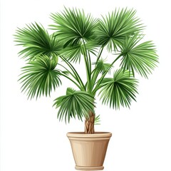 Fototapeta premium vector graphic of a potted ruffled fan palm plant