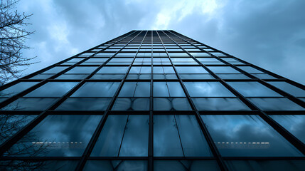 Reflective Skyscrapers Business Office Buildings.