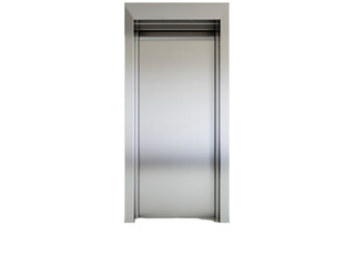 an elevator with a sign on the wall