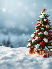 Warm and cozy Christmas card with a copy space