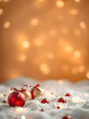 Warm and cozy Christmas card with a copy space