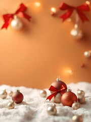 Warm and cozy Christmas card with a copy space