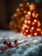 Warm and cozy Christmas card with a copy space