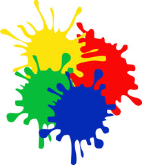 Colorful Watercolor Splash Splatter Stain