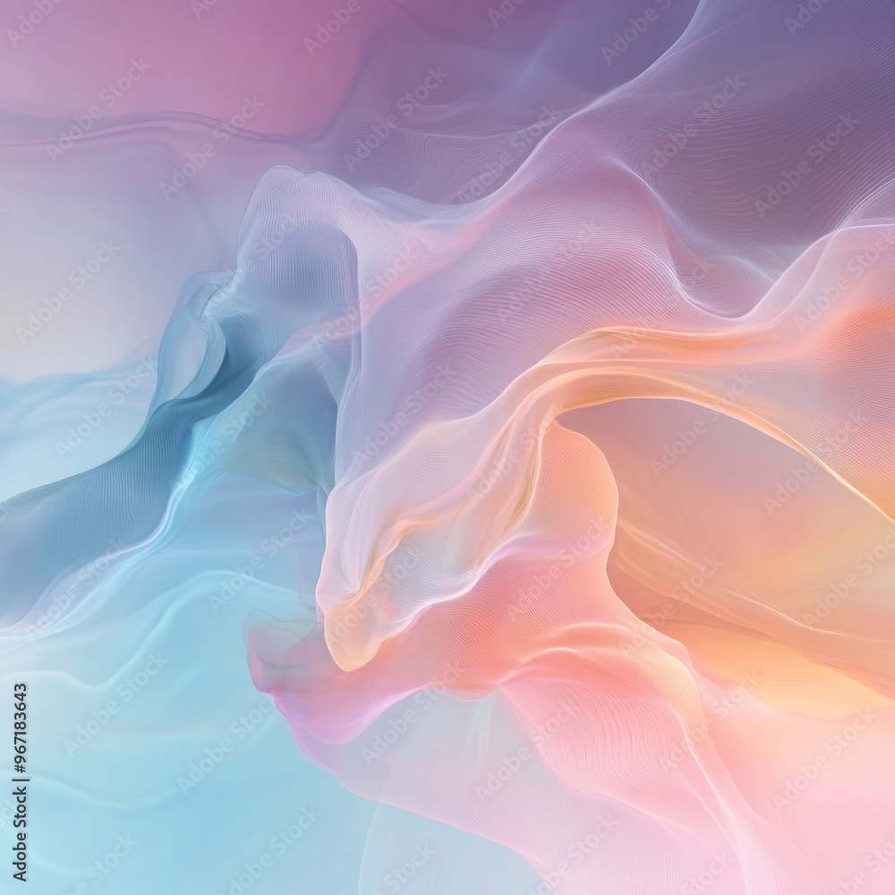 Sticker Abstract background with flowing pastel colors.