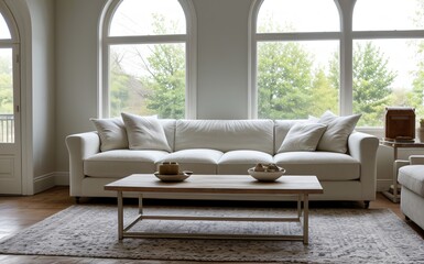 Fototapeta premium Modern luxury living room with elegant decor and minimalistic design..