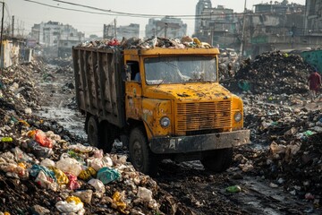 Waste landfill illustration created with Generative AI