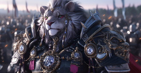 Fototapeta premium Lion Warrior in Armor.