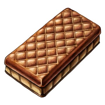 brown waffle ice cream sandwich clip art preview