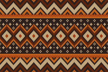 Ethnic Abstract, Design Vintage Knitted Pattern. Seamless Background