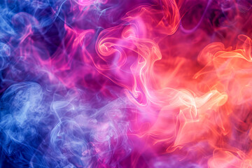 Obraz premium Colorful red, pink and blue smoke forming abstract shapes